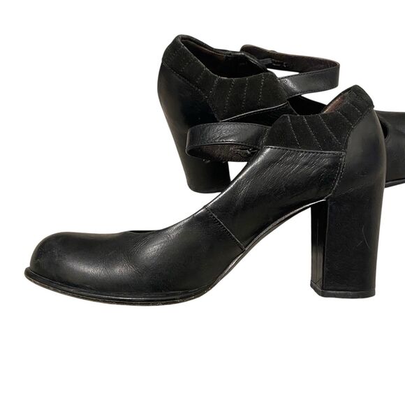 Alberto Fermani Heels Mary Jane Sz 8 EU 38.5 Black Leather Retro Made Italy - Picture 6 of 10